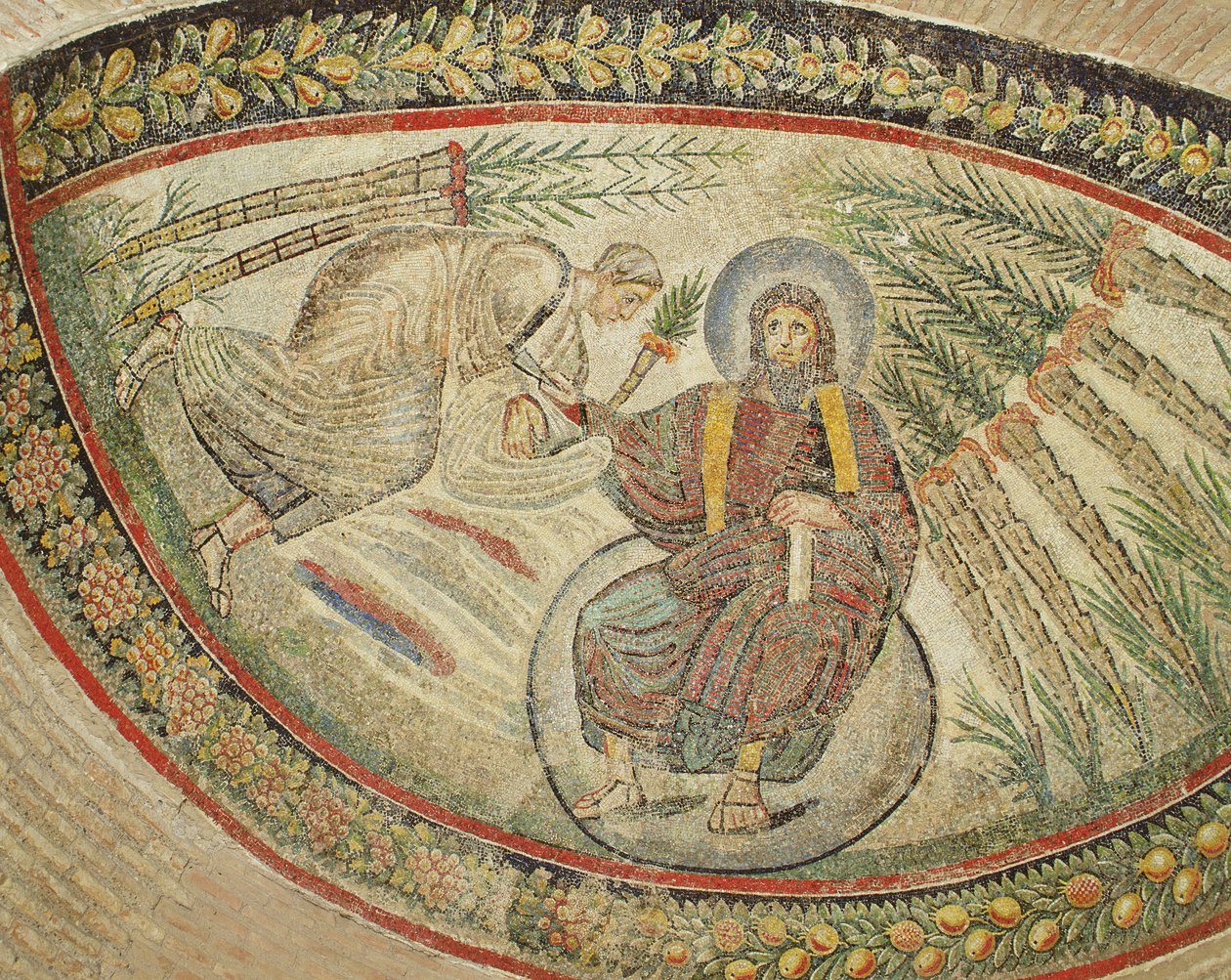 Kristus ger nycklarna till Peter (mosaik) av Italian School