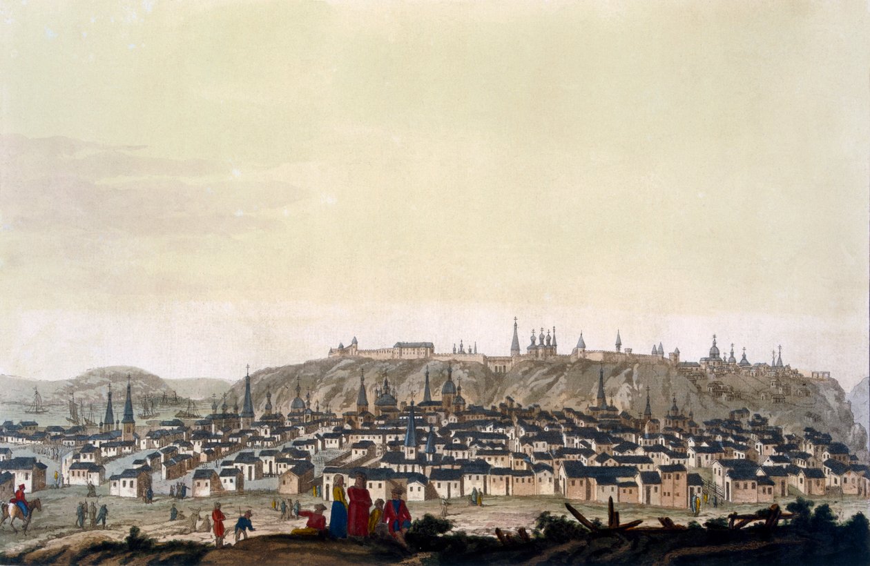 Staden Tobolsk, Ryssland, ca 1820-30-talet av Italian School