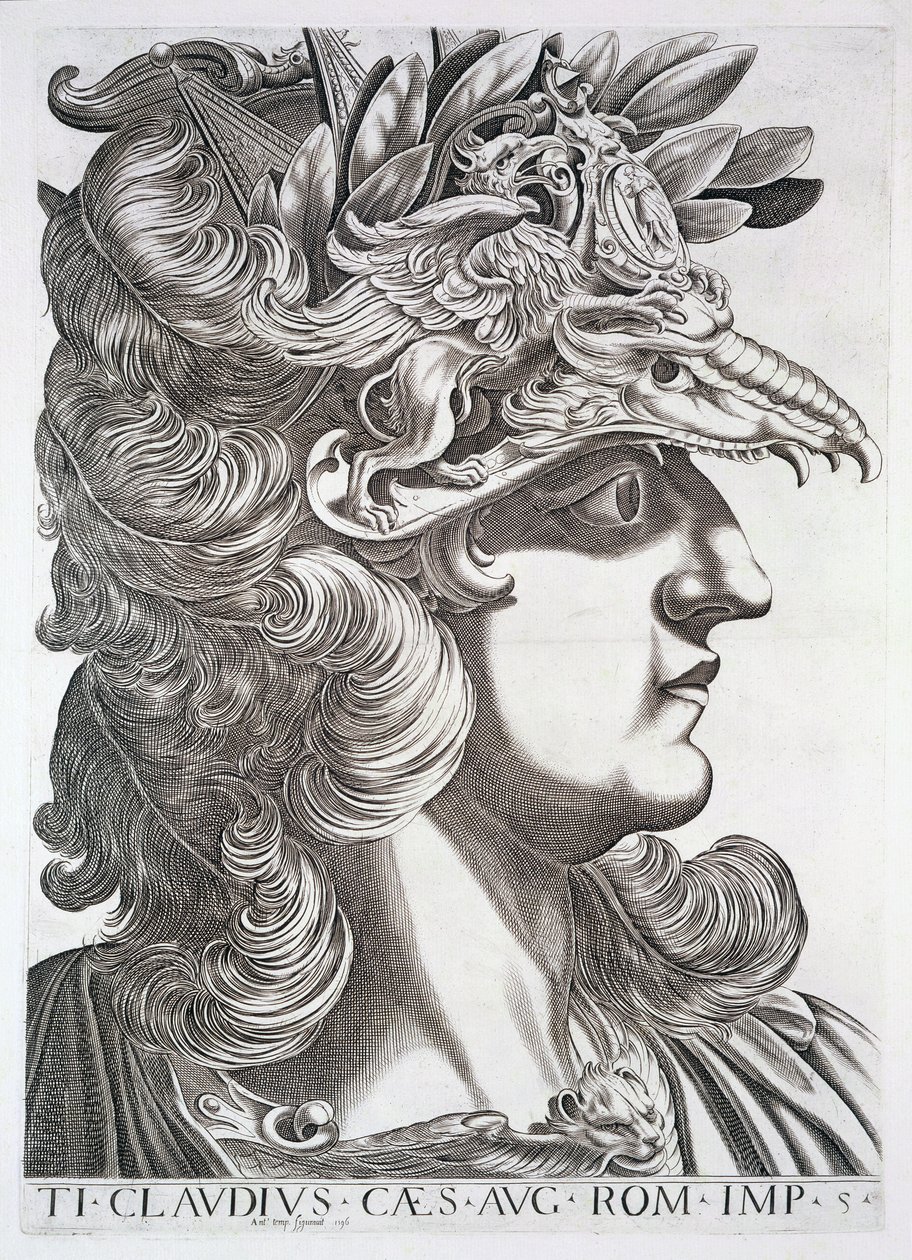 Claudius Caesar (10 f.Kr.-54 e.Kr.) av Italian School