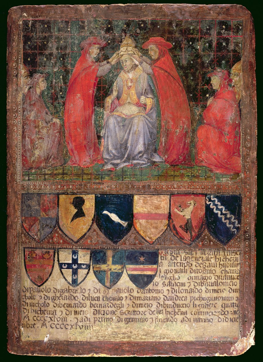 Kröningen av påven Nicholas V 1447 av Italian School