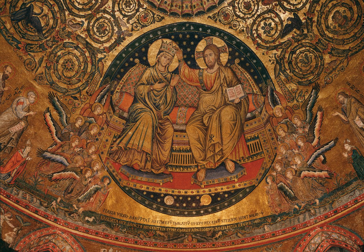 Jungfruns kröning, 1296 (mosaik) av Italian School