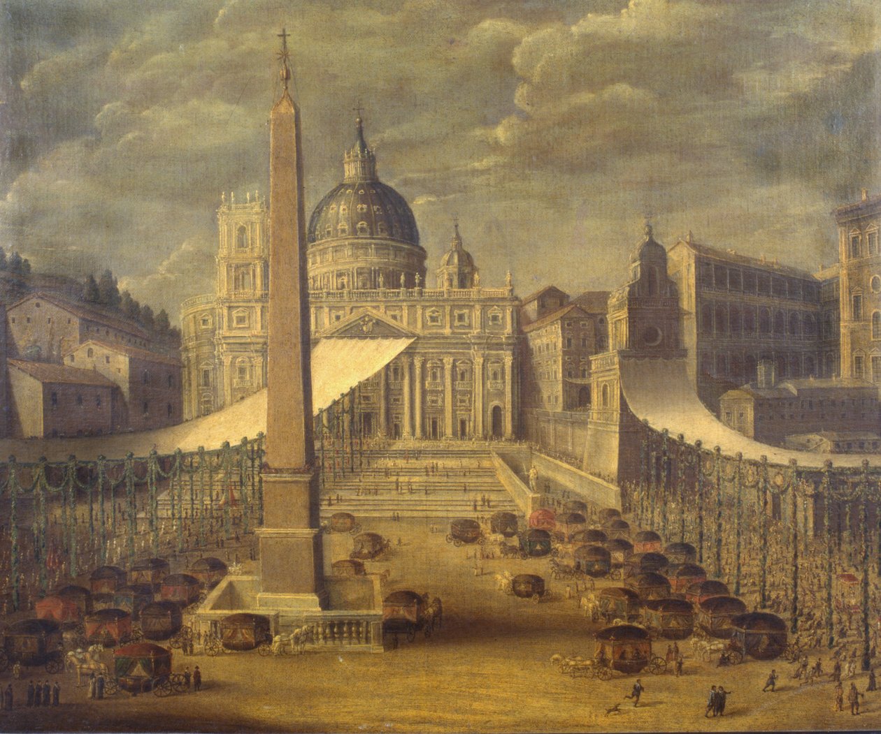 Corpus Christi procession på Piazza San Pietro av Italian School