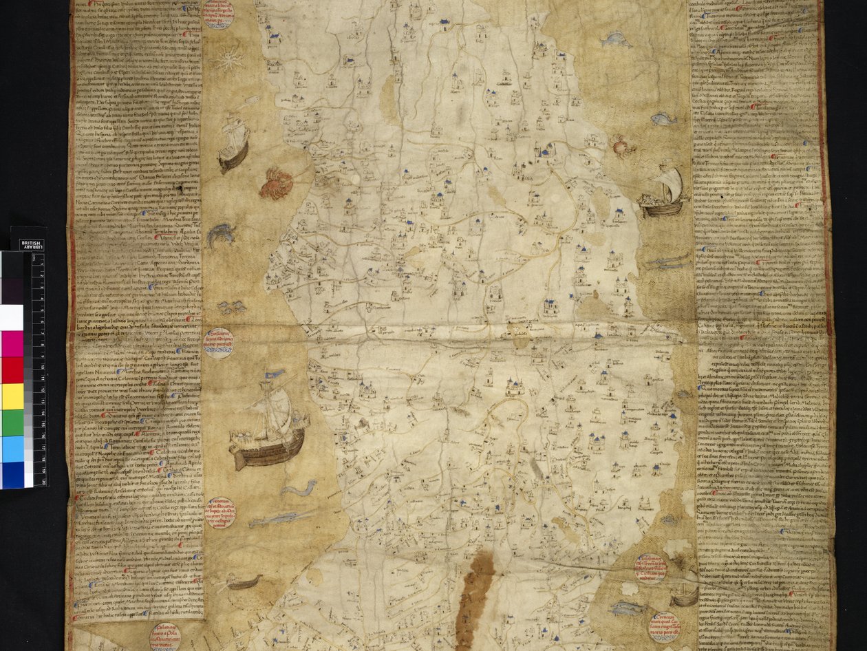 Cotton Roll XIII, 44 Italiens provins modern plats (vellum) av Italian School