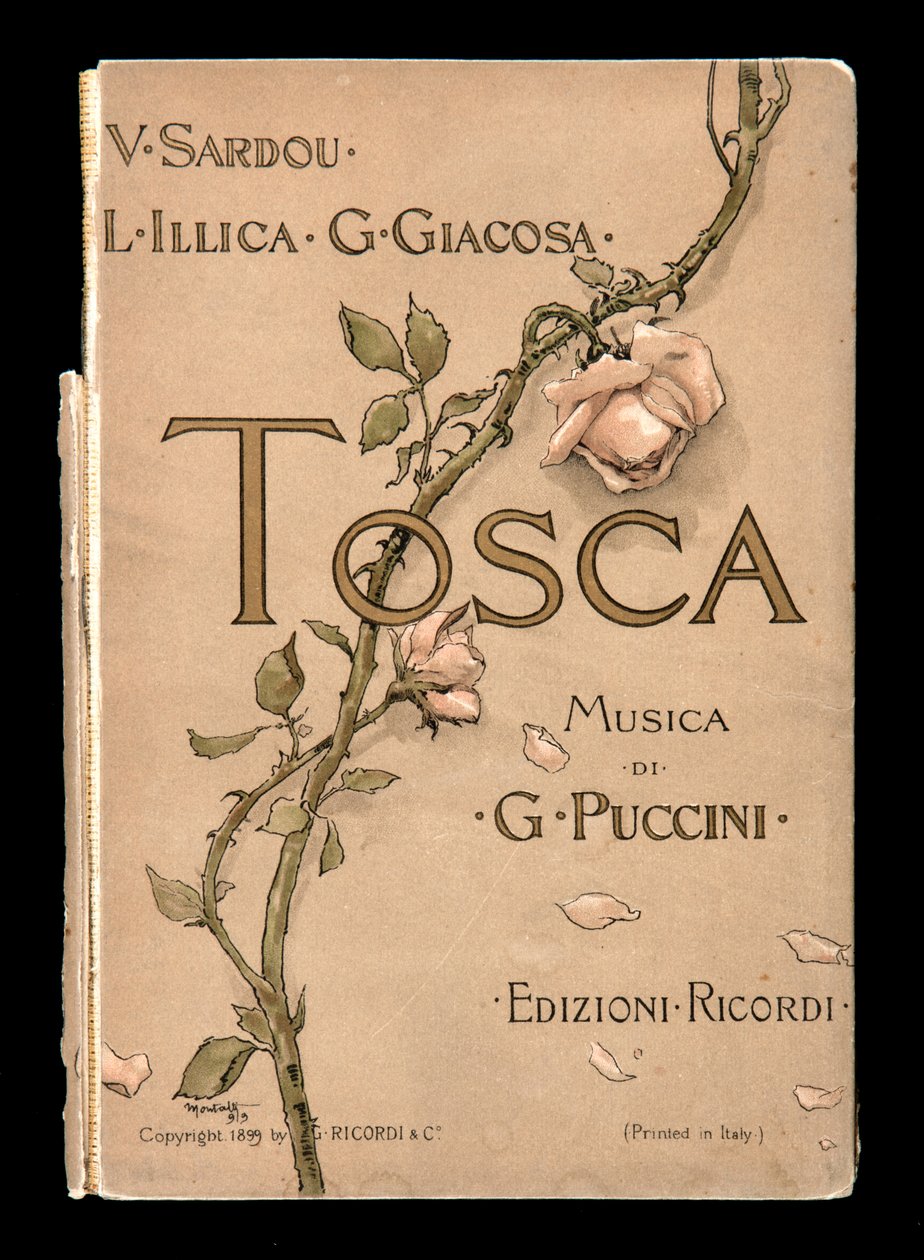 Omslag, Libretto della Tosca av Giacomo Puccini, Ricordi Edition, Italien av Italian School