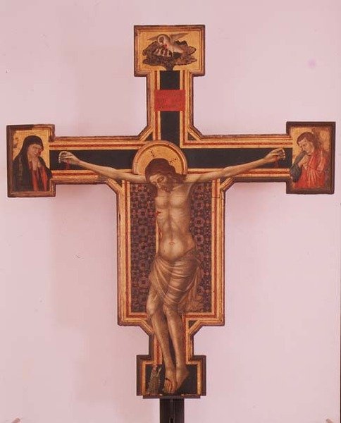 Krucifix (tempera på trä) av Italian School