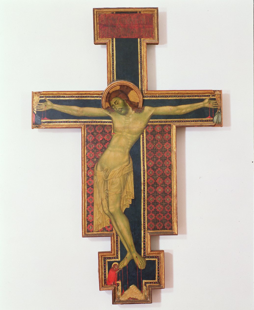Krucifix (tempera på trä) av Italian School
