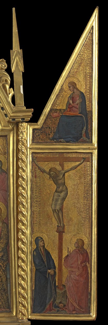 Korsfästelse med Jungfru av bebådelsen - ovan (höger panel), c.1330-70 (tempera på panel) av Italian School