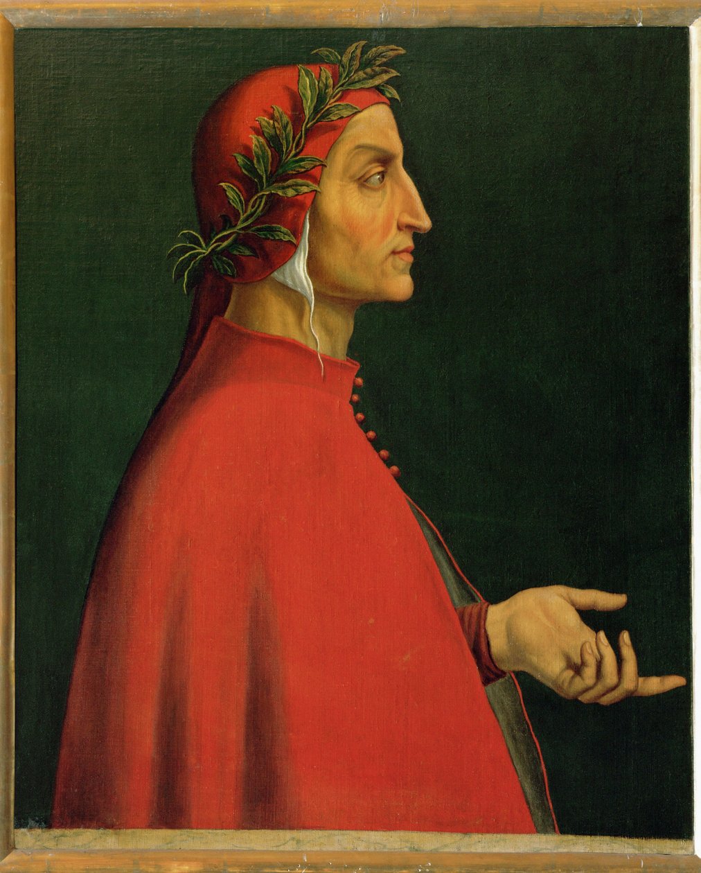 Dante Alighieri, italiensk poet som skrev Divina Commedia ... av Italian School