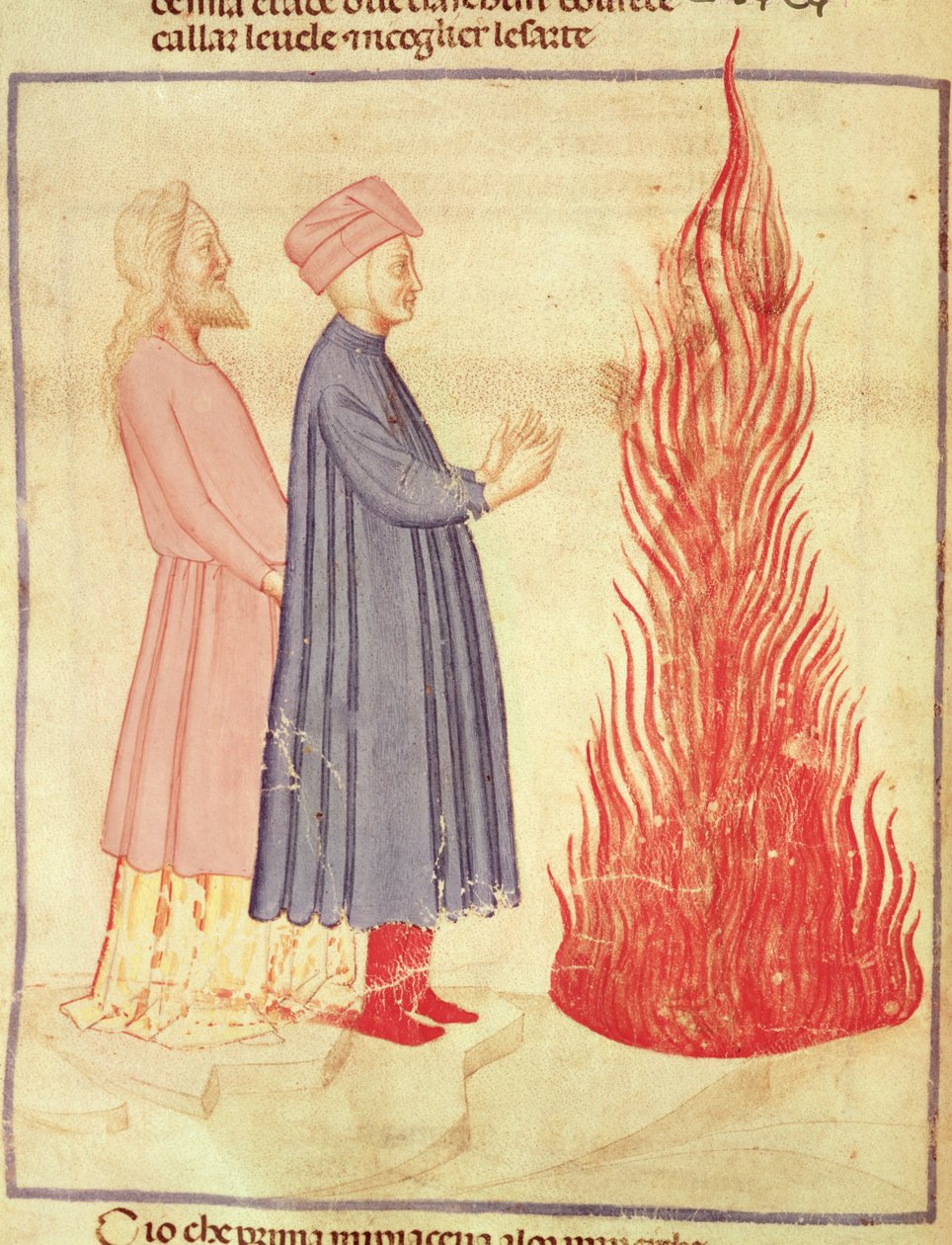 Dante och Vergilius (70-19 f.Kr.) känner igen Ulysees, från The Divine Comedy av Dante Alighieri (1265-1321) av Italian School