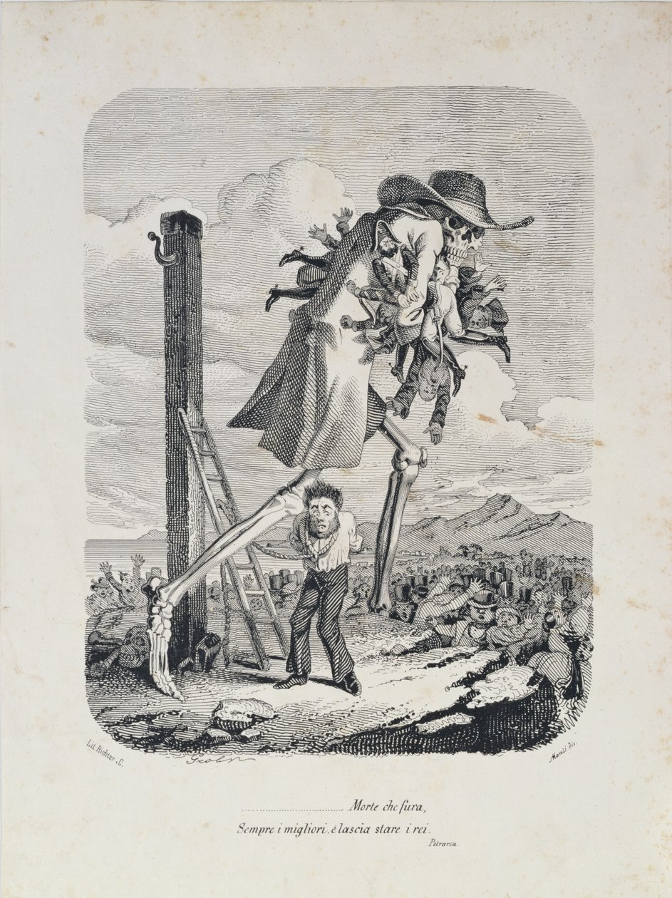 Döden tar alla de goda och lämnar skurkarna, c.1850 av Italian School