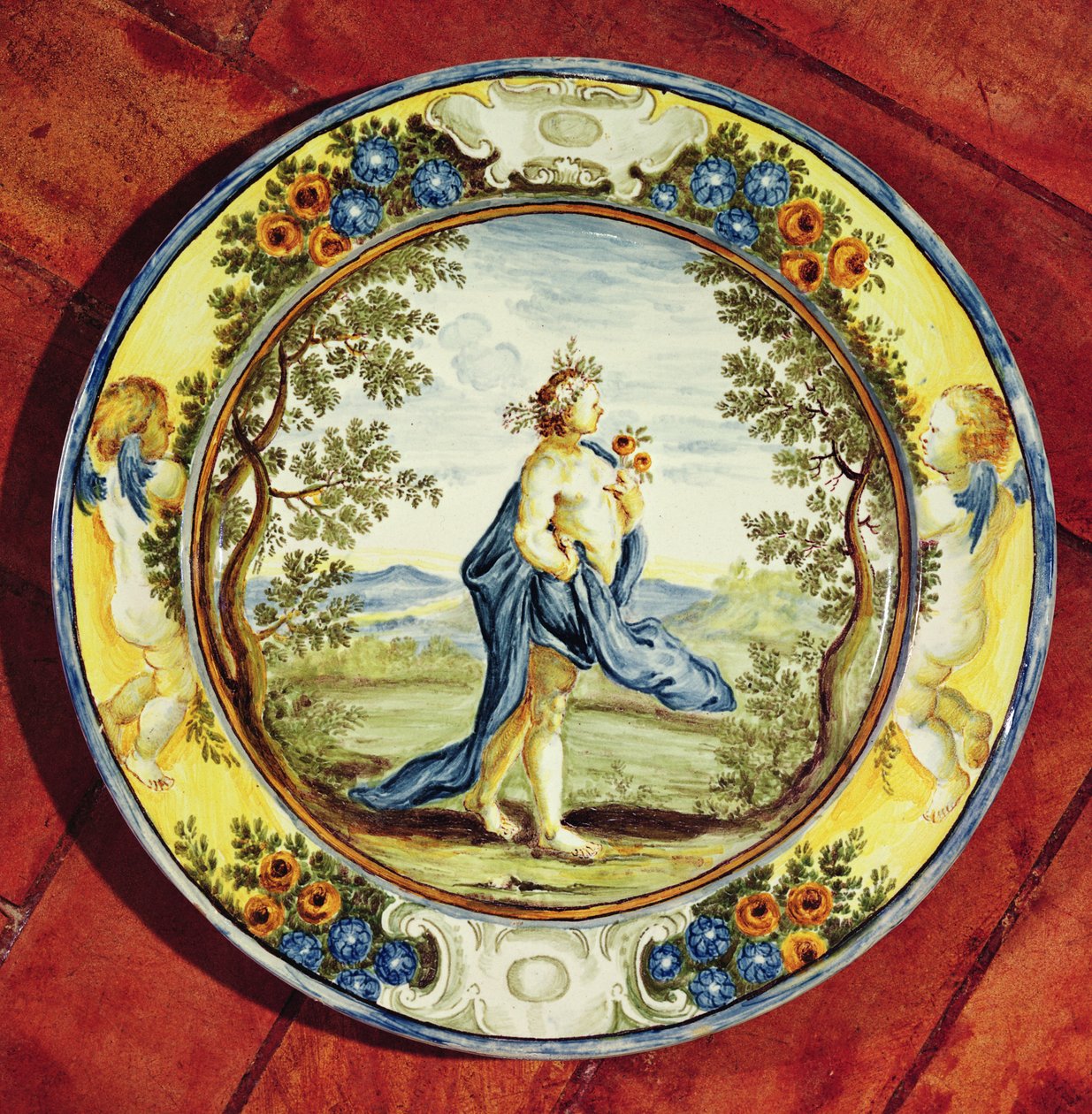 Dekorerad tallrik, från Urbino (keramik) av Italian School