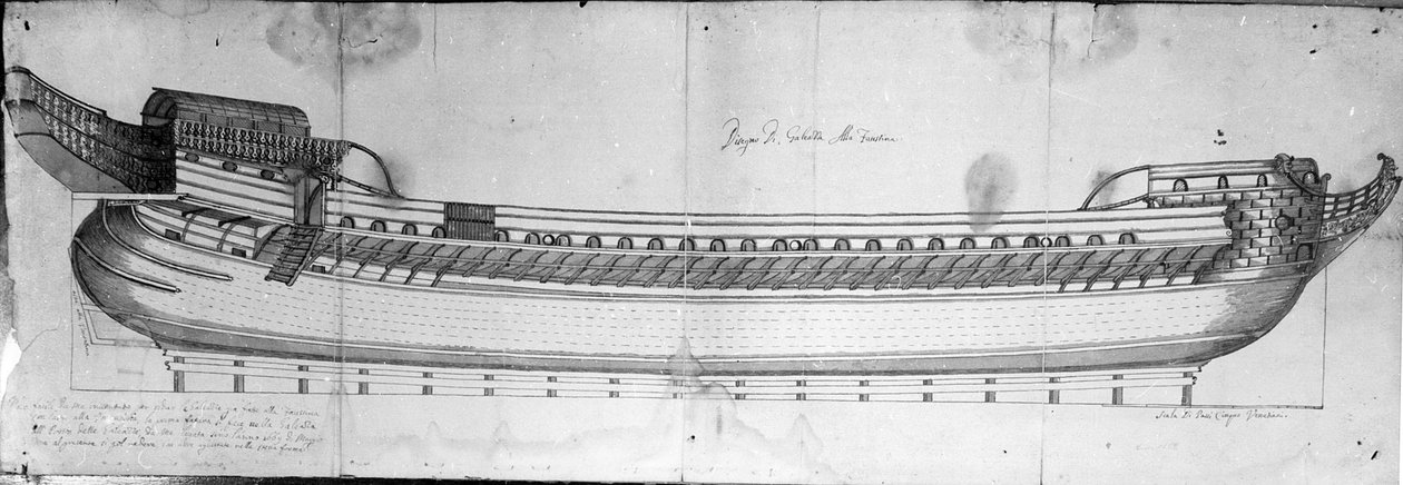 Design för ett venetianskt Galeass, 1600-talet av Italian School