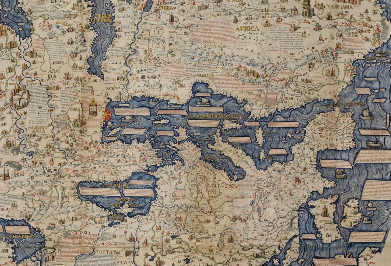 Detalj av Medelhavet, från Add. 11267 