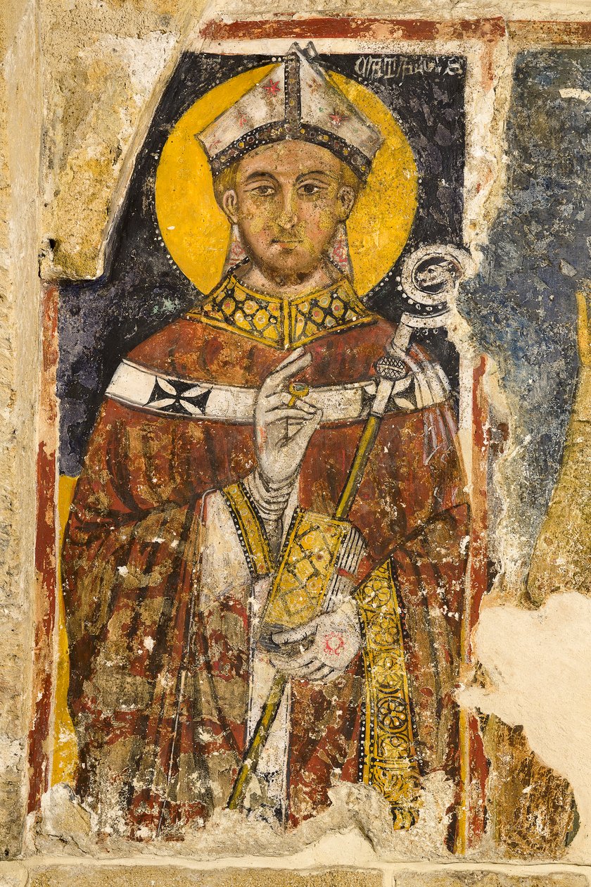 Detalj av triptyken föreställande San Cataldo, katedralens krypta av Italian School