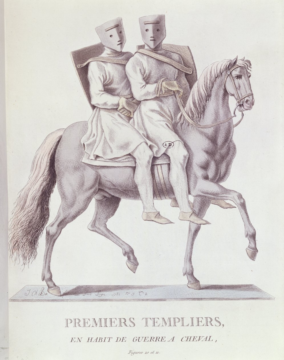 Tidiga monterade tempelriddare i stridsklänning, 1783 av Italian School