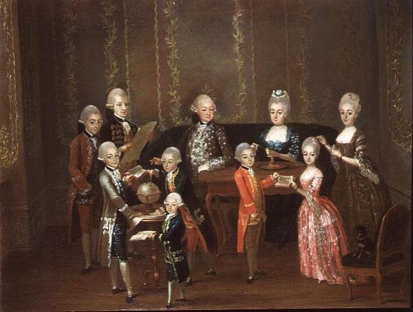 Elegant familjeinteriör av Italian School