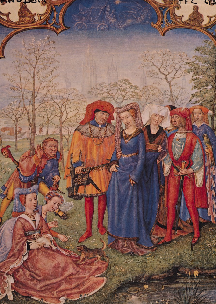 F.4v April månad: A Wedding Procession, från Brevarium Grimani av Italian School