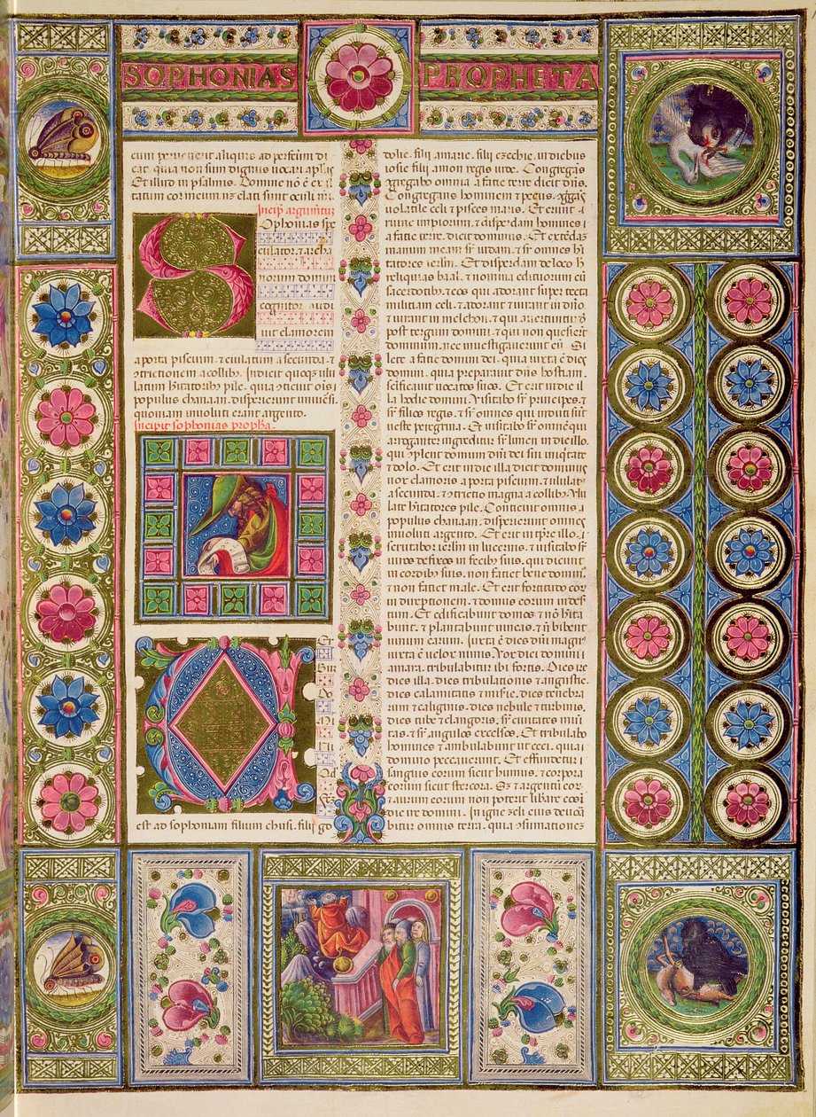 Fol.102r Öppning till profeten Sefanjas bok, från Borso d