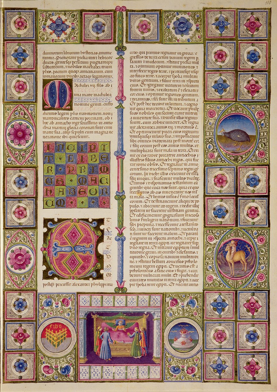 Fol.110r Öppning av den första Makkabeerboken, från Borso d
