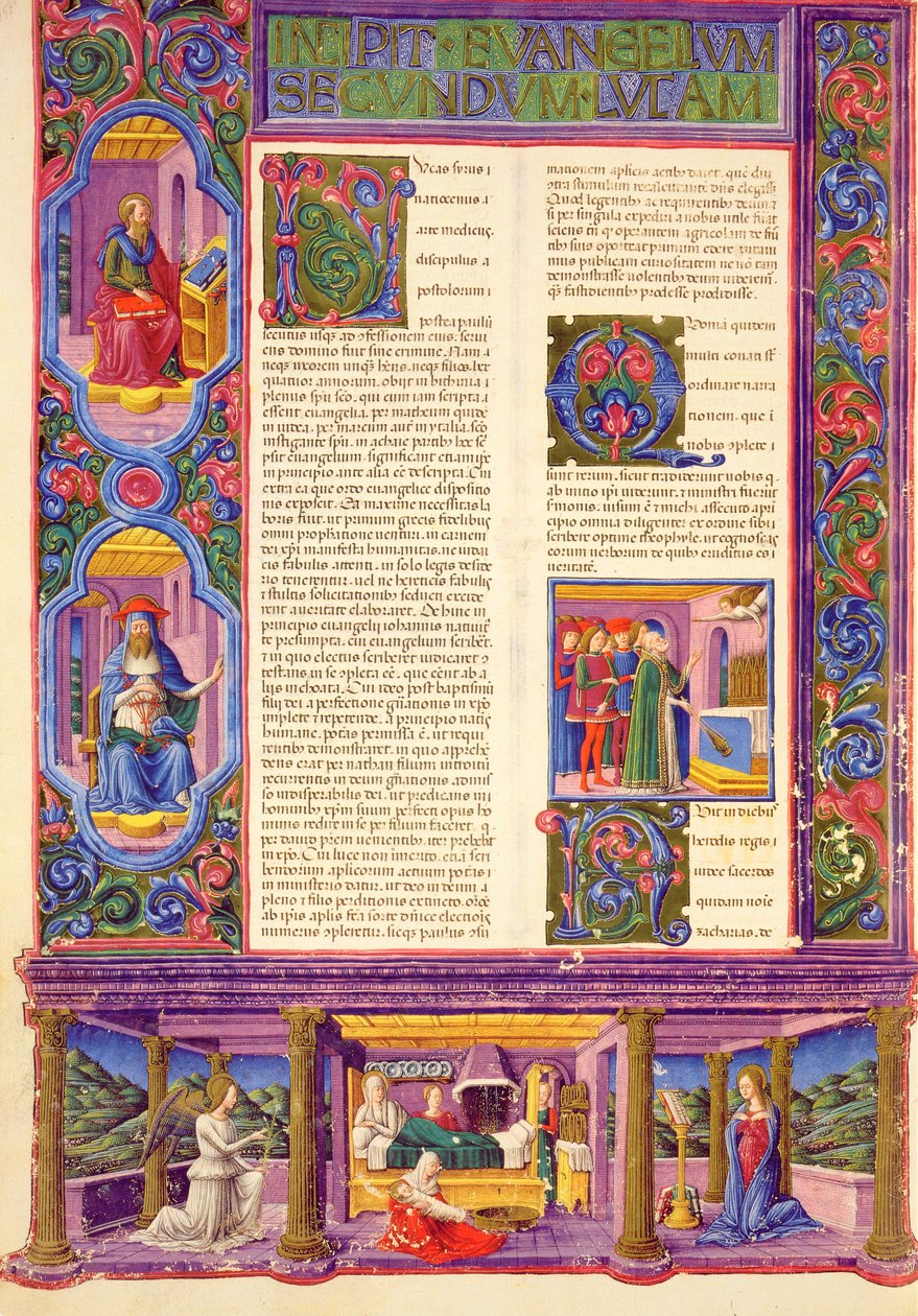 Fol.157v Andra Lukasevangeliet, från Borso d