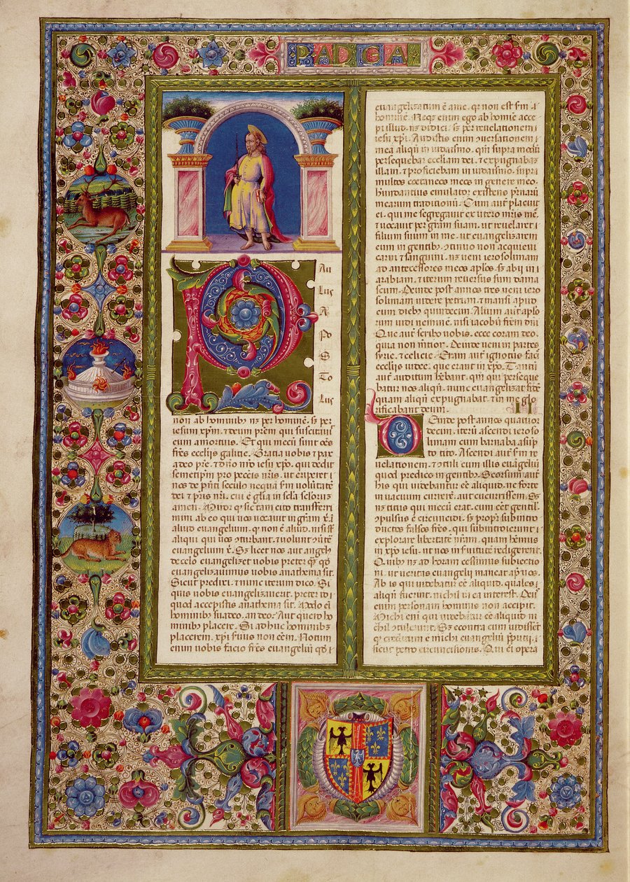 Fol.195v Brev från St. Paul till Cortina, från Borso d
