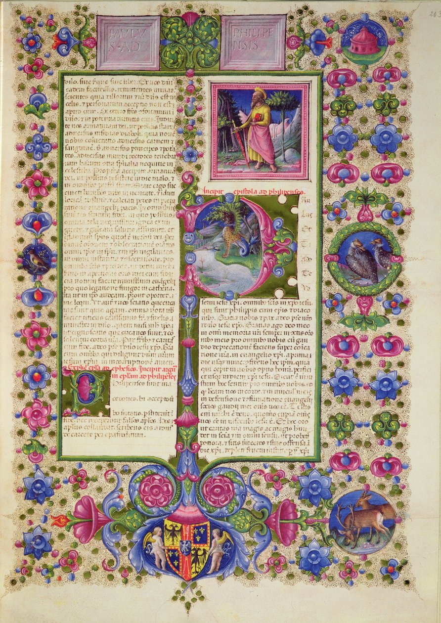Fol.203r Brev från St. Paul till Filipperna, från Borso d