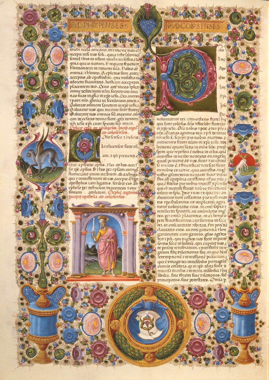 Fol.204v Brev från St. Paul till Kolosserna, från Borso d