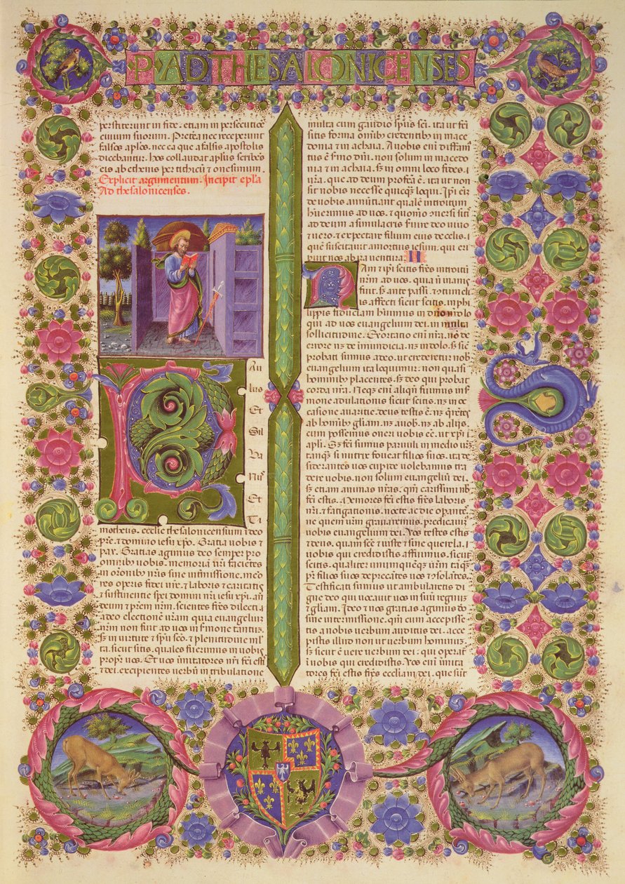 Fol.206r Brev från St. Paulus till thessalonikerna, från Borso d