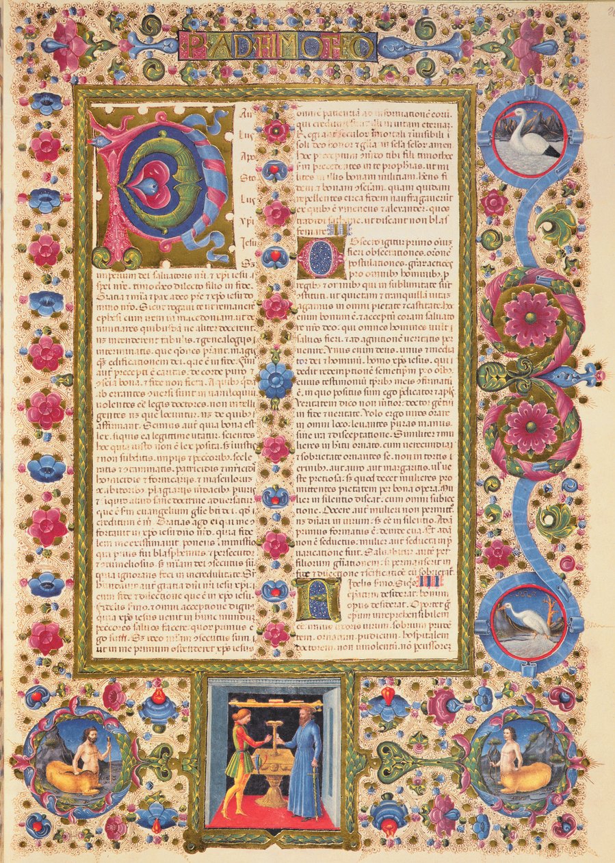 Fol.208r Brev från St. Paul till Timothy, från Borso d