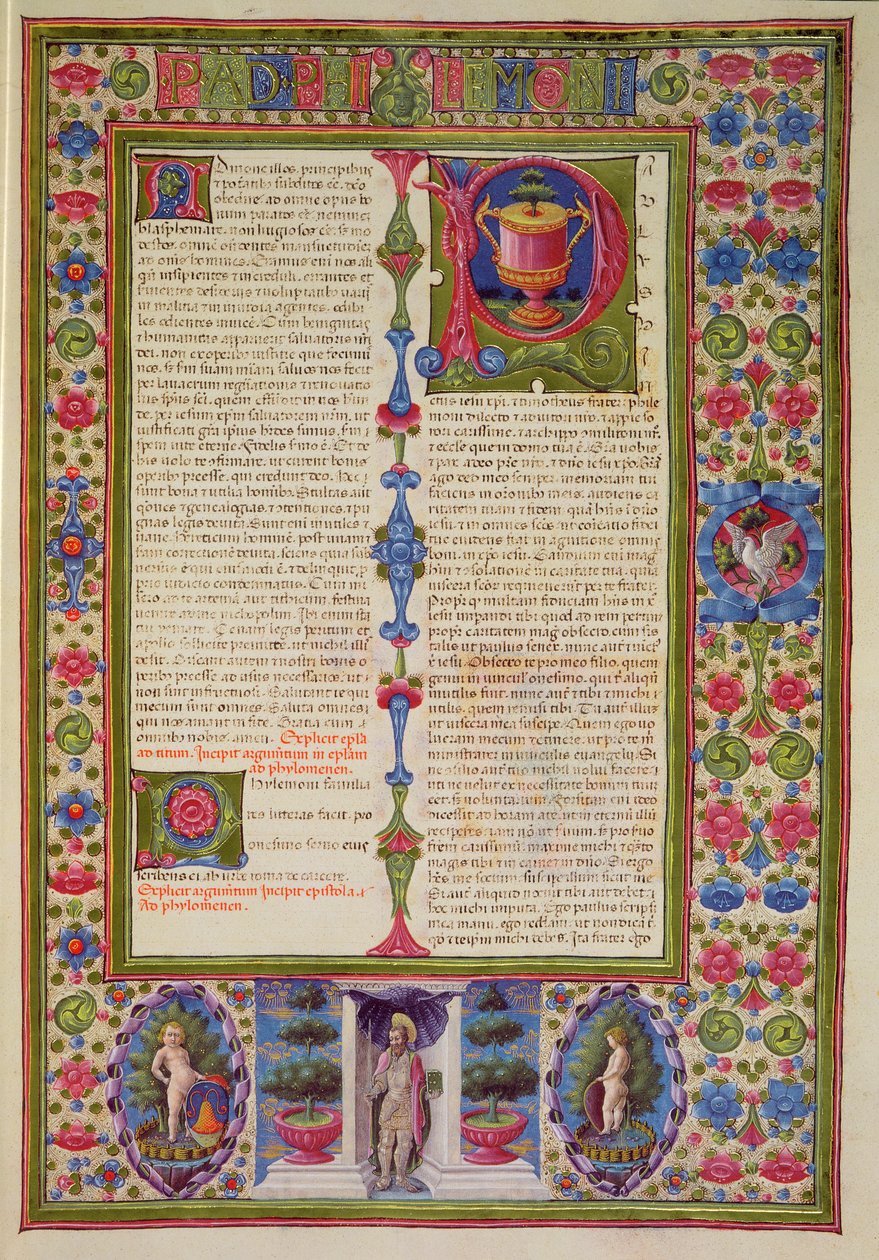 Fol.211r Brev från St. Paul till Filemon, från Borso d