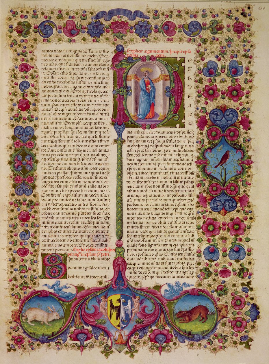 Fol.231r Första brevet från St. Peter till apostlarna, från Borso d