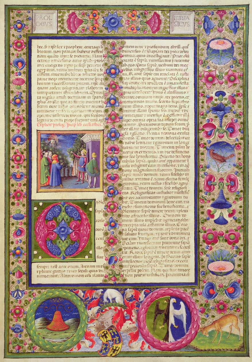 Fol.293r Öppning av boken Ecclesiasticus, från Borso d