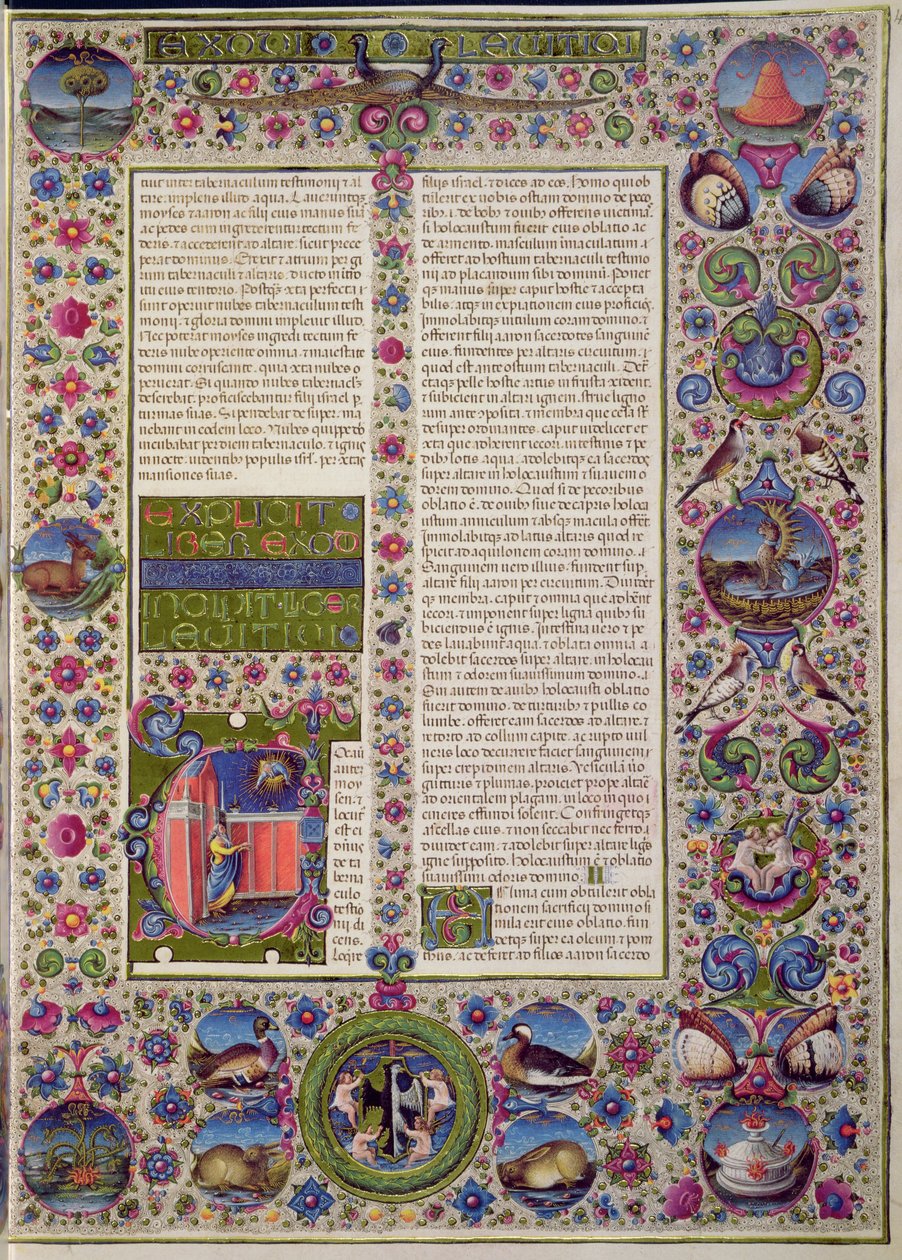 Fol.44r Inledande ord i Tredje Moseboken, från Borso d