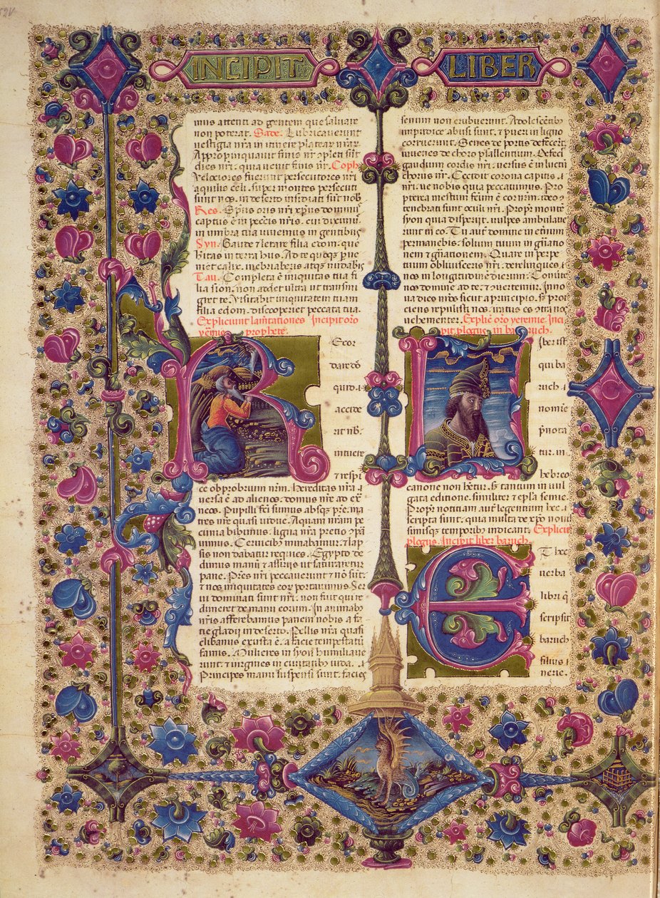 Fol.52v Öppning till profeten Baruchs bok, från Borso d