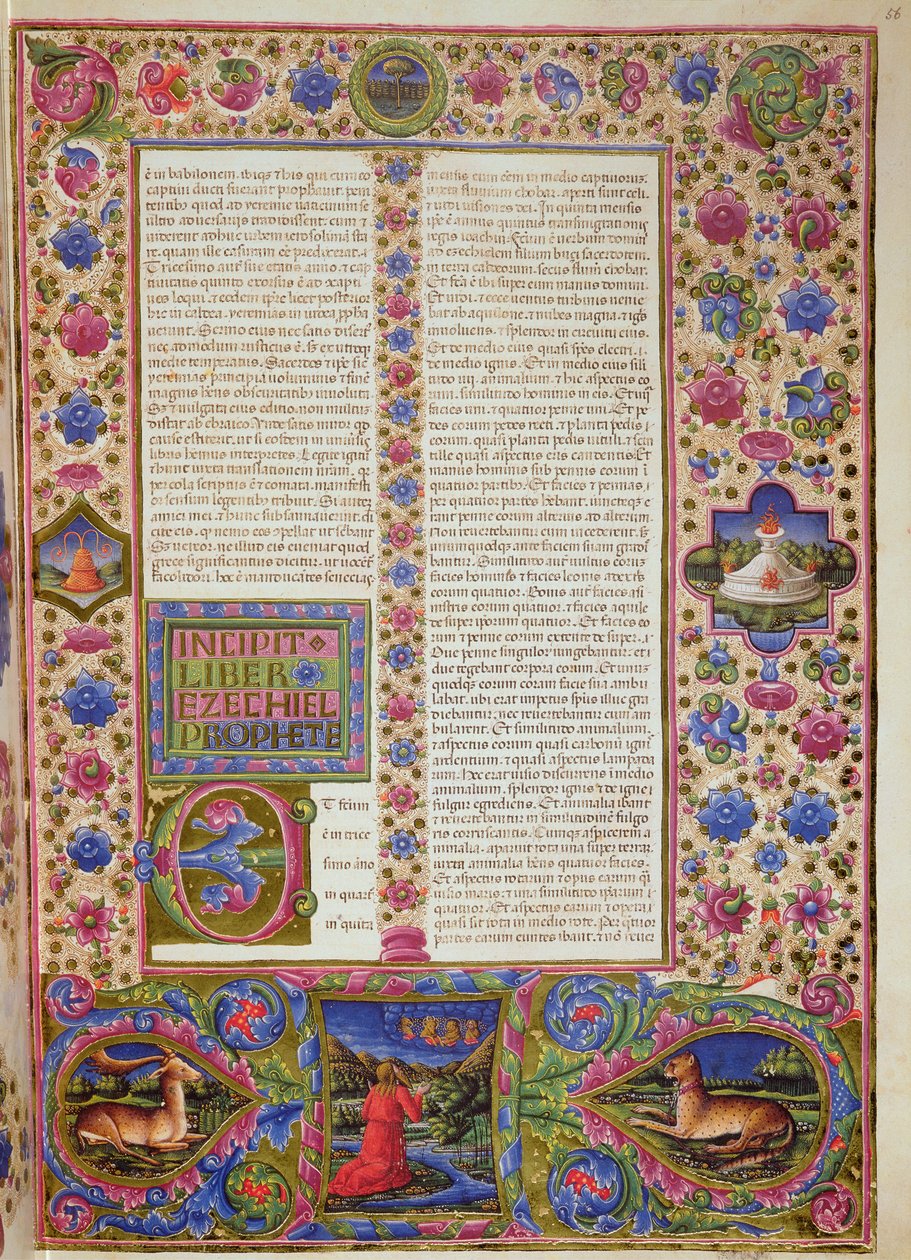Fol.56r Öppning till Hesekiels bok, från Borso d