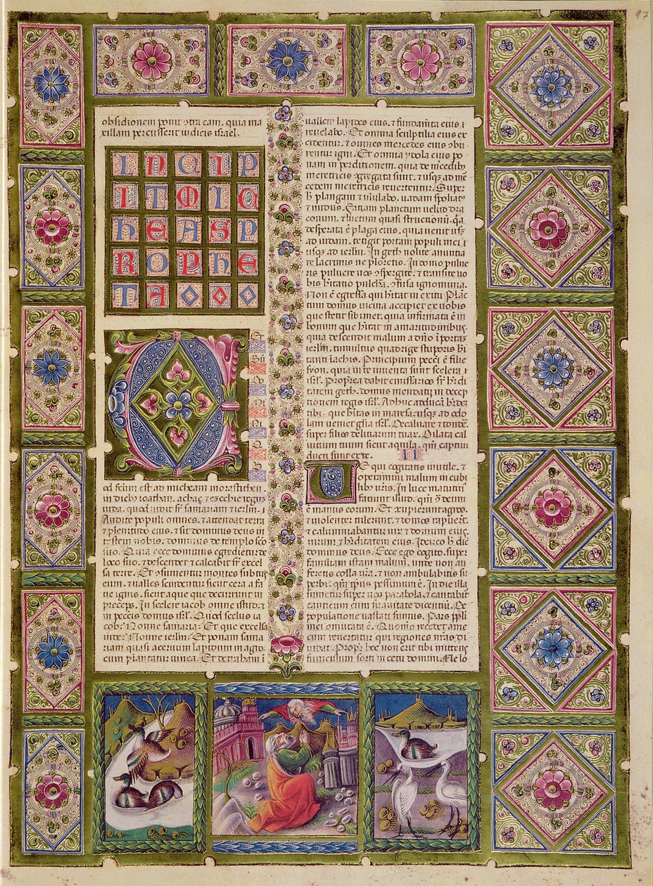 Fol.97r Öppning till profeten Micheas bok, från Borso d