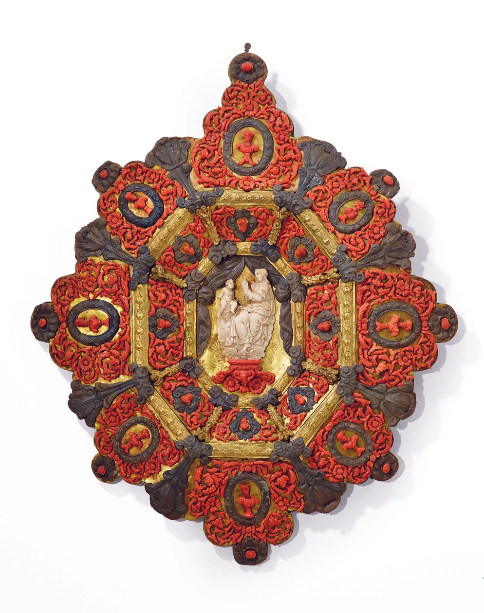 Ram med relief av Jungfrun och barnet, Trapani, sent 1600-tal av Italian School