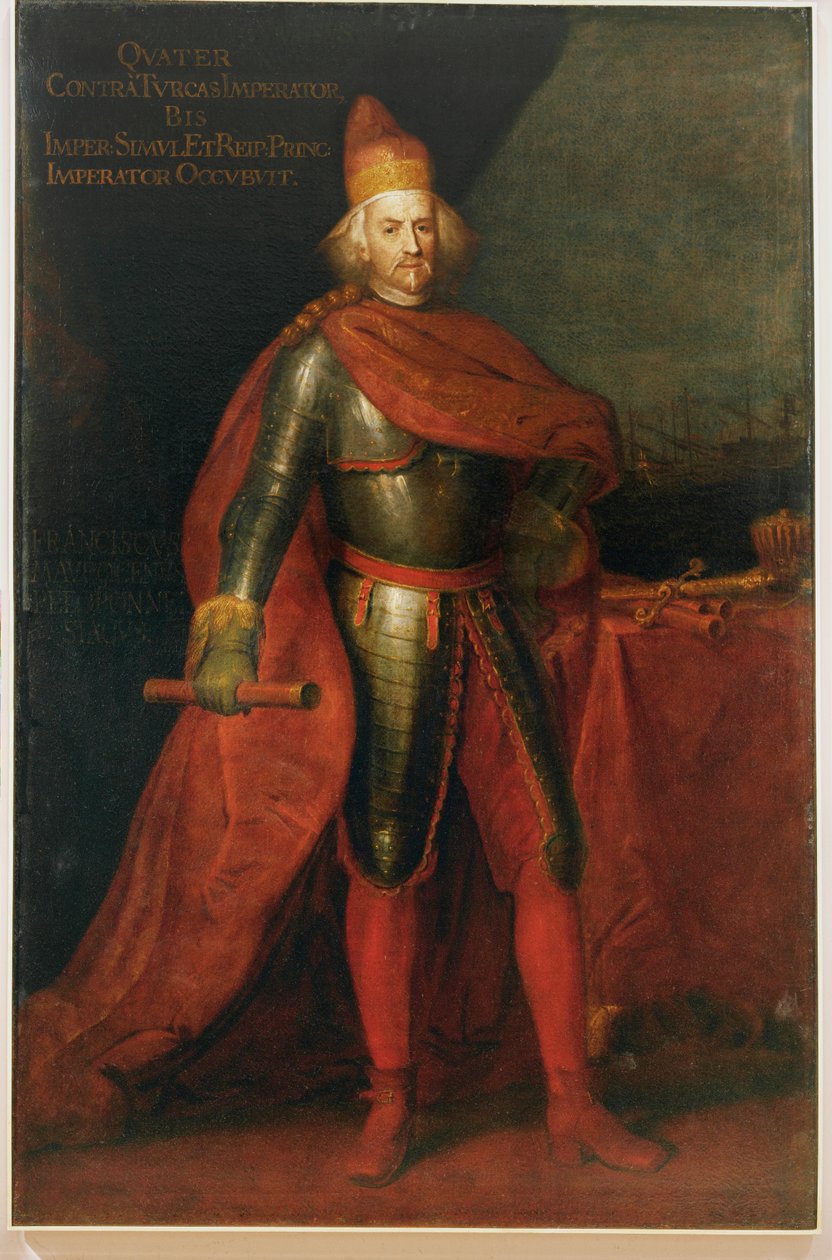 Francesco Morosini, Doge av Venedig, utmärkte sig i krigen mot turkarna ... (målning på duk) av Italian School
