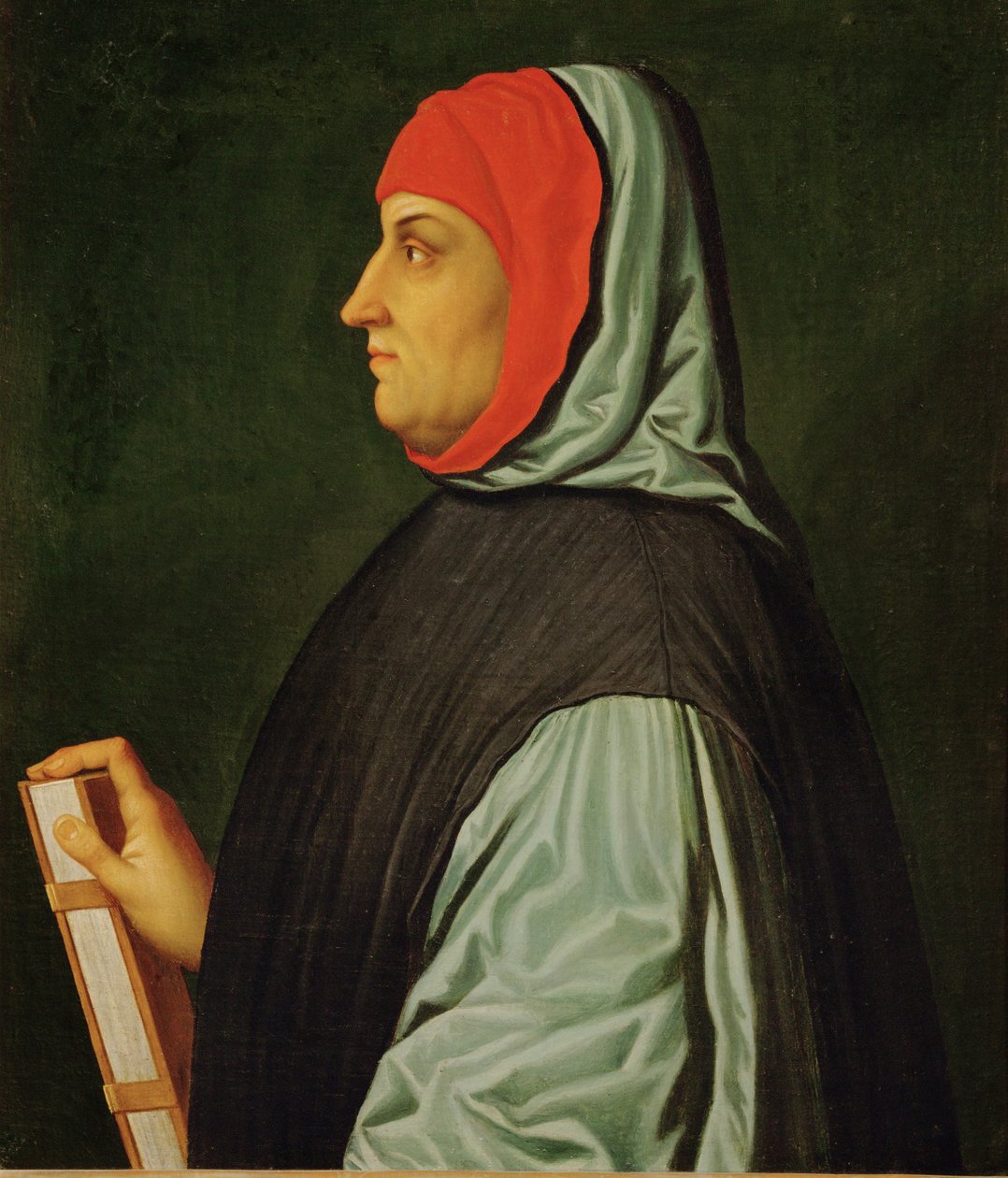 Francesco Petrarca, poet, författare och humanist, som odödliggjorde sin älskade Laura i en serie sonetter Il Canzoniere ... av Italian School