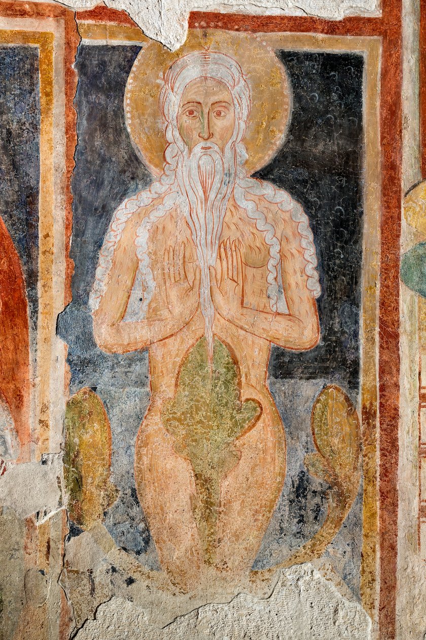 Fresko - Sankt Onofrius eremiten av Italian School