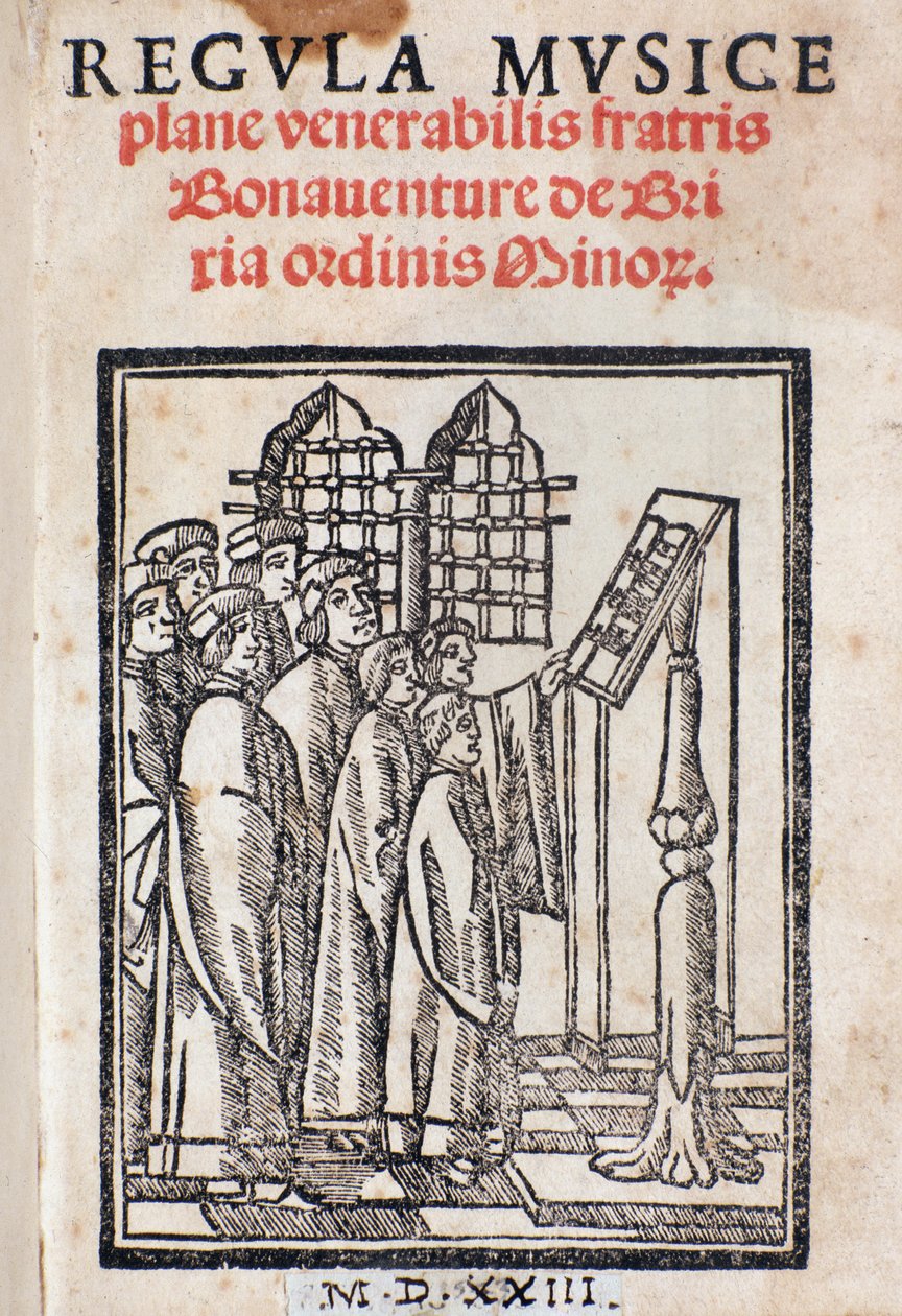 Frontispice från Regula musica av Bonaventura da Brescia (c. 1452-c. 1517) av Italian School
