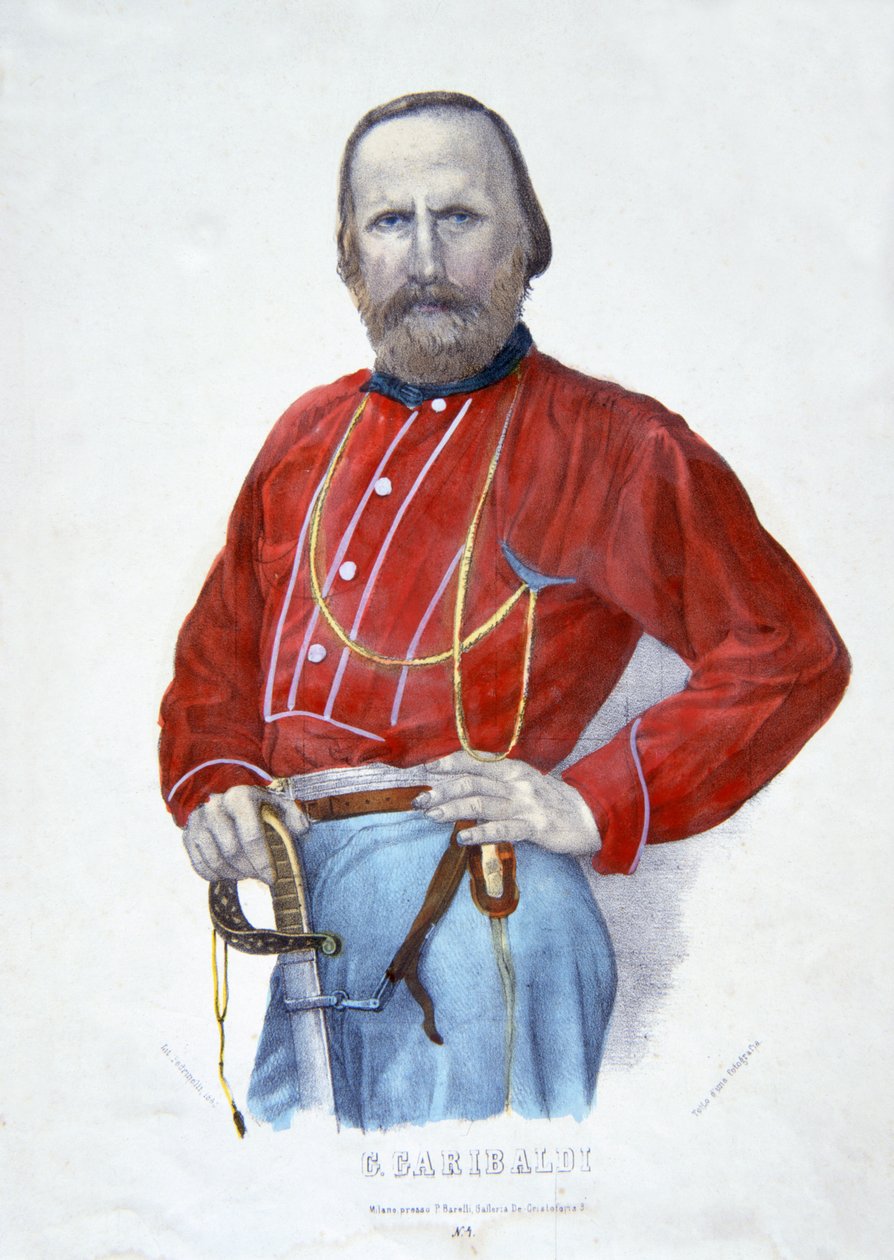 Garibaldi, illustration från The History of Italy av Italian School
