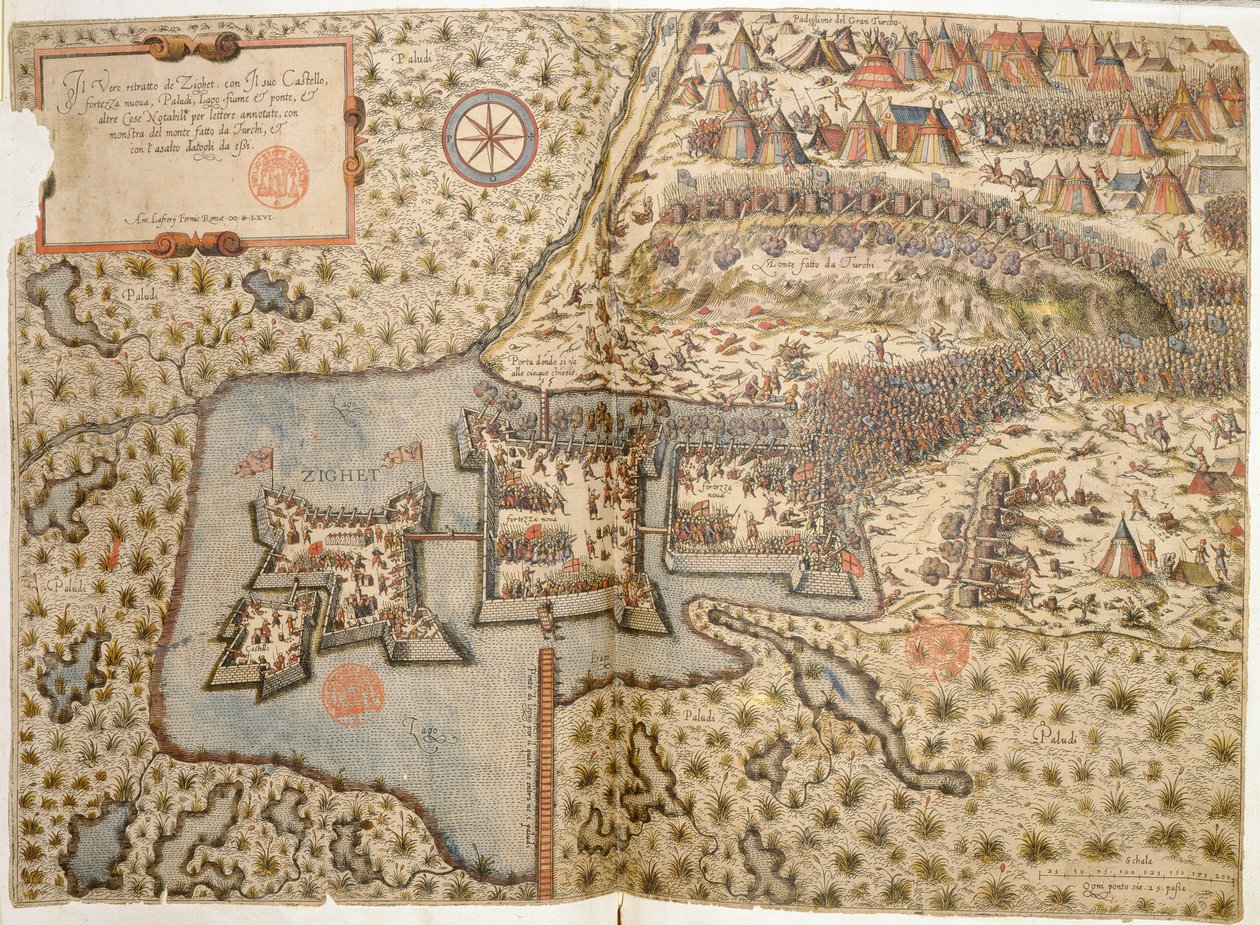 Översikt över slaget vid Szigetvar, 1566 av Italian School