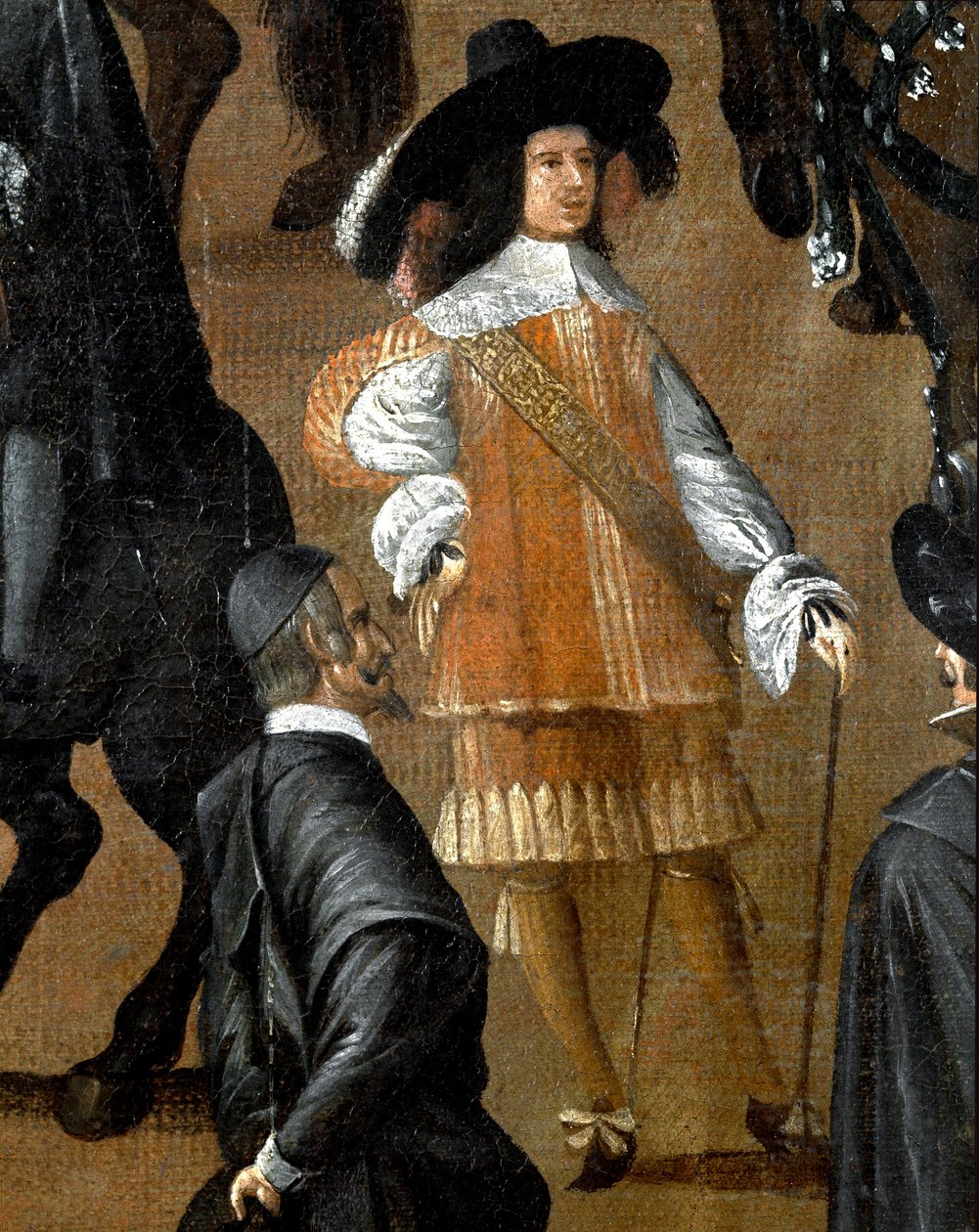 Gentleman i spansk klänning, detalj (målning av Italian School