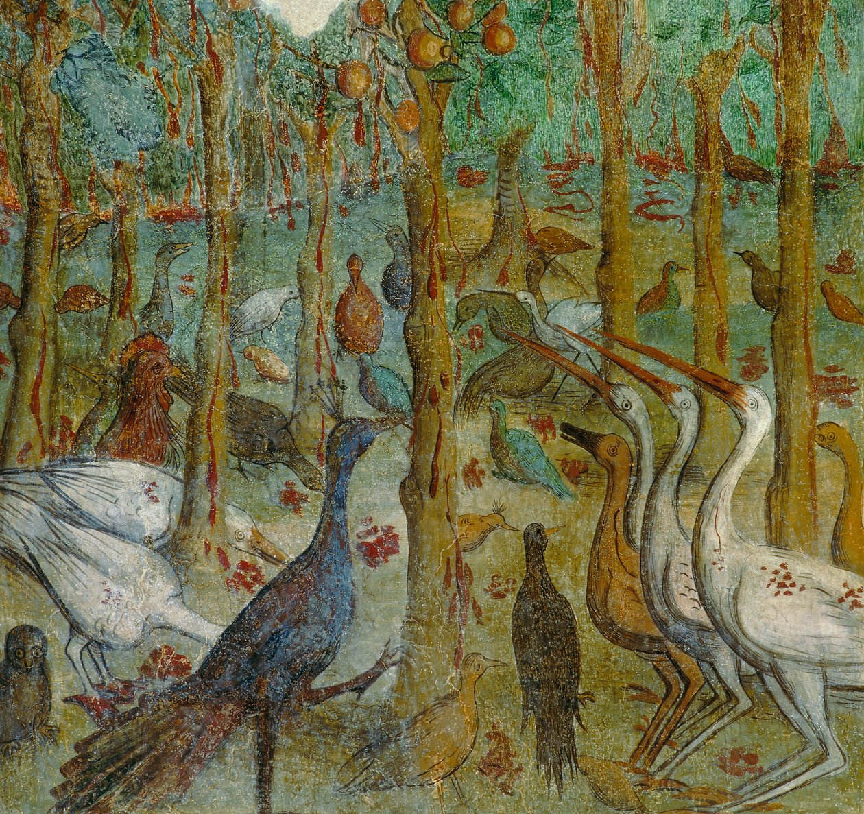Gli alberi suderanno sangue, (Träden svettas blod), detalj i Johannes uppenbarelse av Italian School
