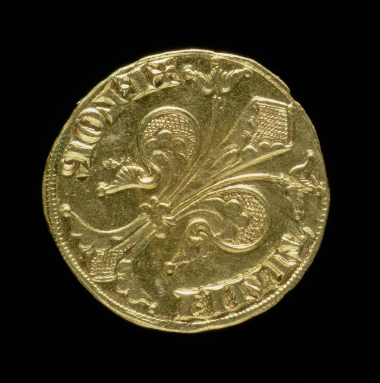 Guldflorin (framsidan) med fleur de lys, florentinsk, 1252 (för baksidan se 83494) av Italian School