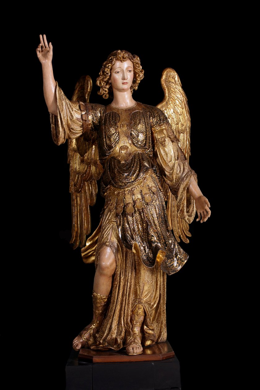 Skyddsängel (träskulptur, målning och guld av Italian School