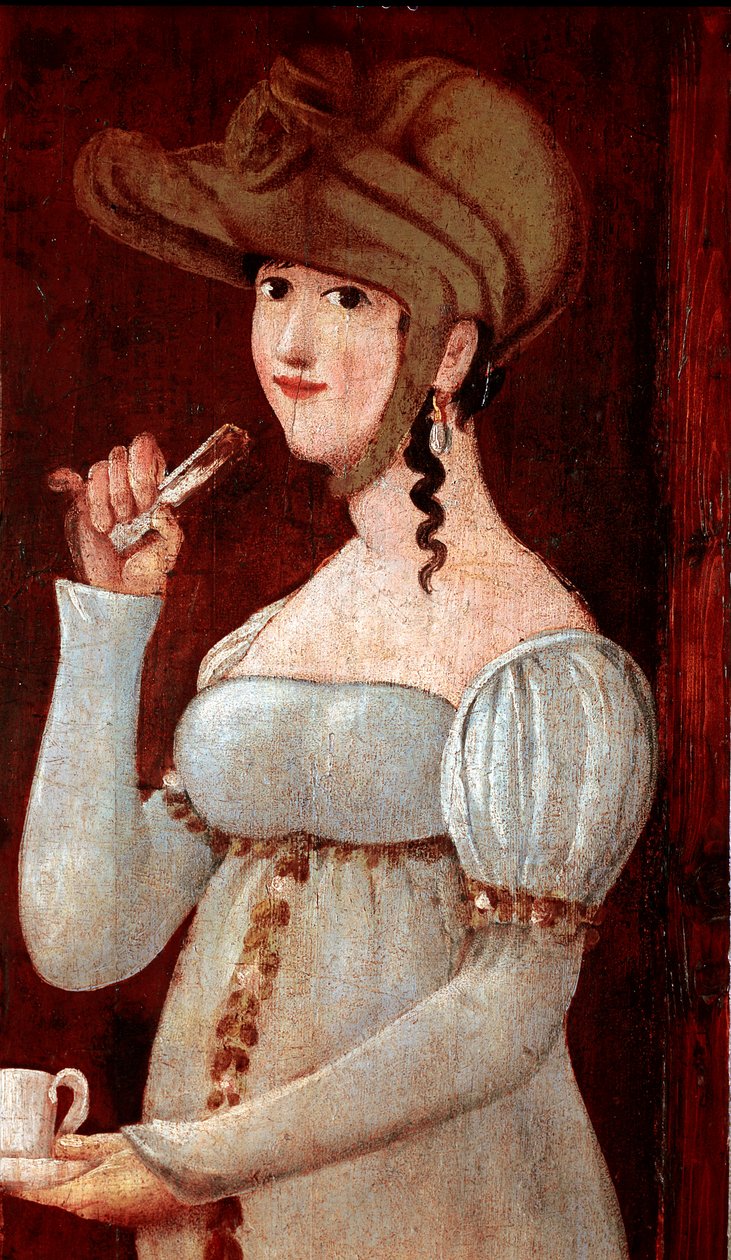 Handgjord choklad: provsmakning. Anonym målning av skylt. 1875-1900 Milano, museo di Milano av Italian School