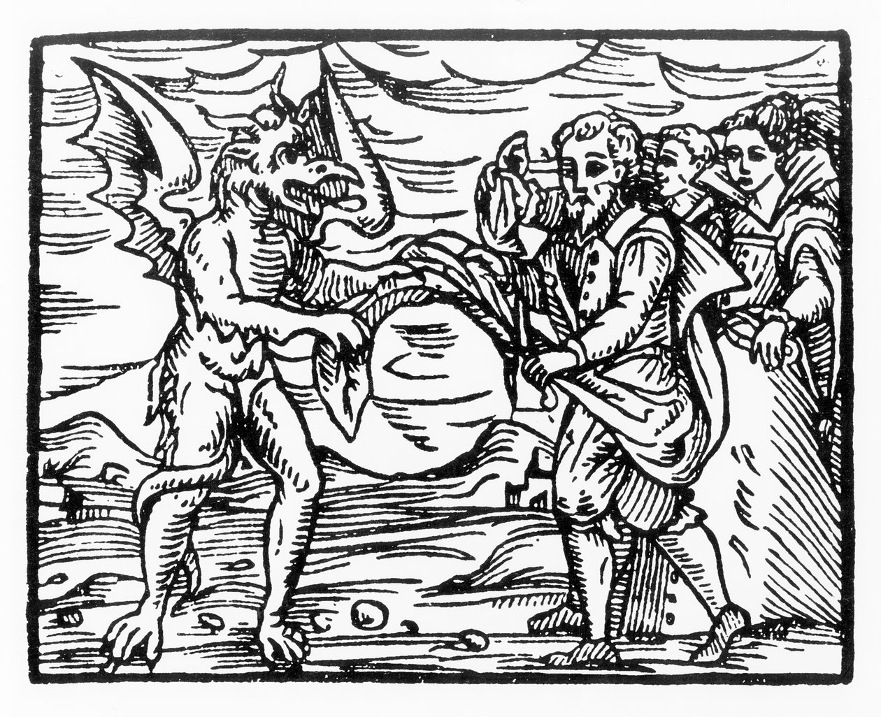 Homage to the Devil, kopia av en illustration från Compendium Maleticarum av Fr M Guaccius, Milano 1608, använd i History of Magic, publicerad i slutet av 1800-talet av Italian School