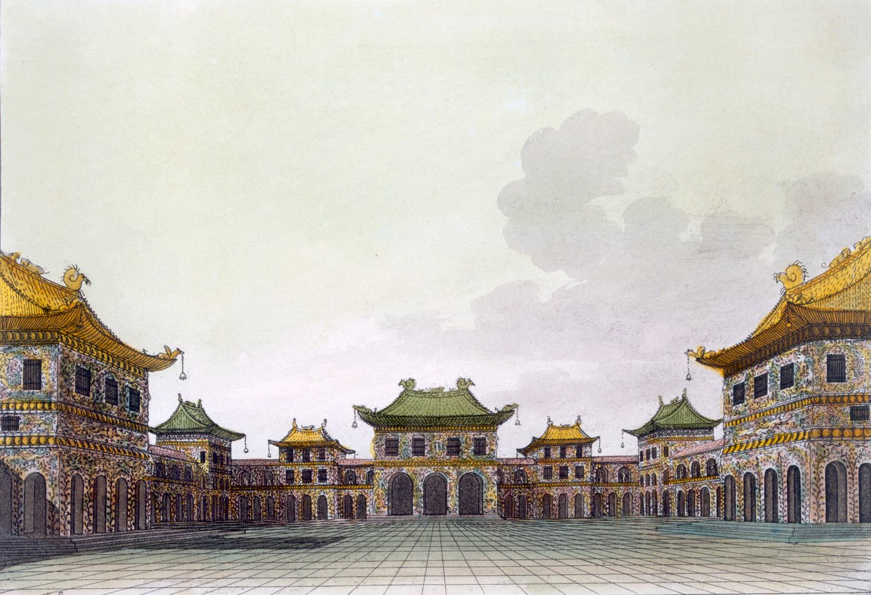 Hem för en rik individ i Peking, ca 1820-30-talen av Italian School
